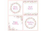Set of four cute confetti frames for your decoration