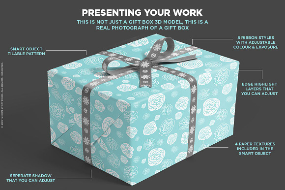 Gift box mockup in Product Mockups - product preview 6