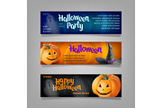 Three Halloween banners. Vector.