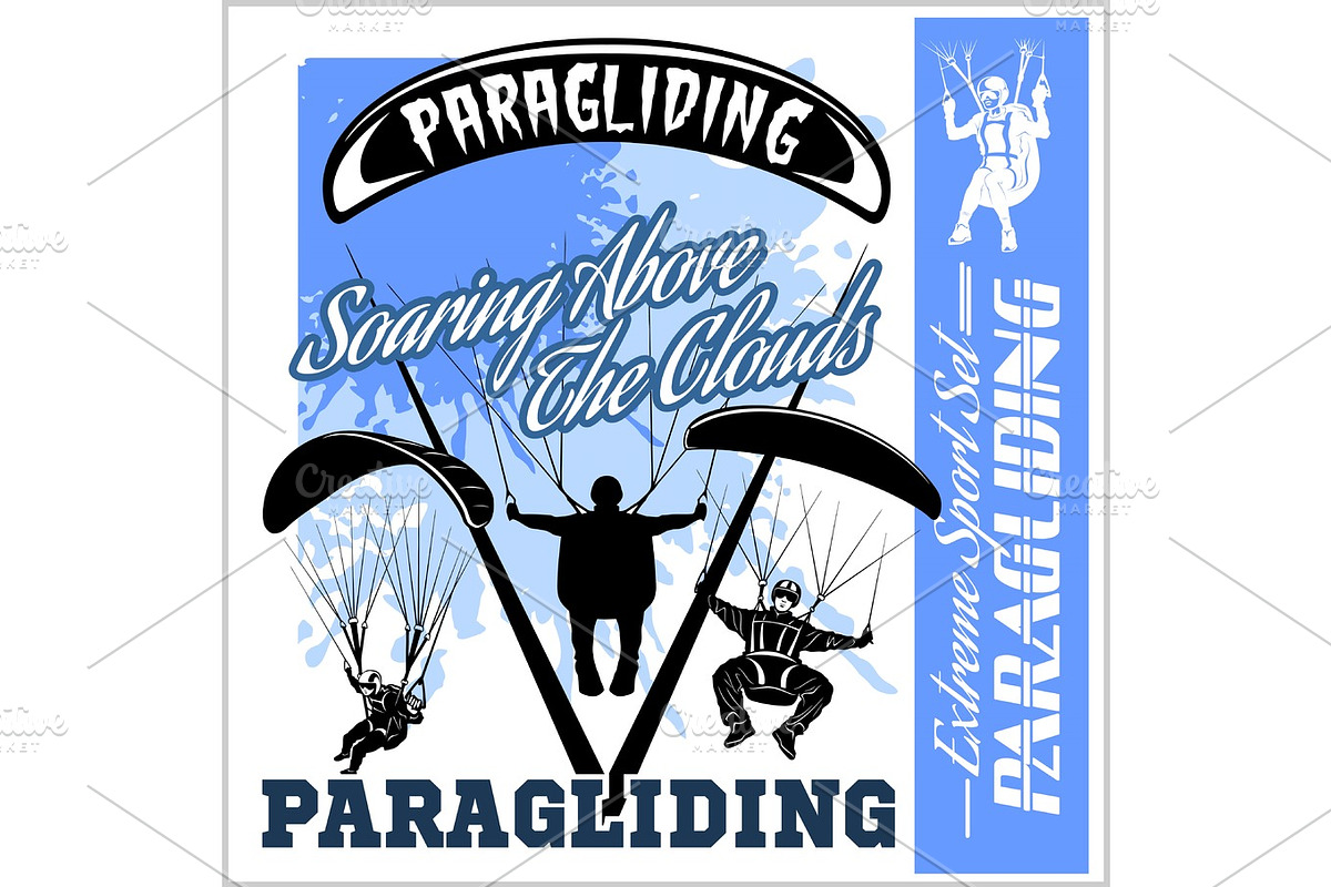 Paragliding. Sport emblem in Illustrations - product preview 8