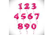 vector pink number balloon