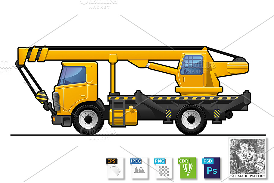 Truck crane  in Illustrations - product preview 8