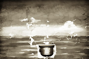Vintage water tank illustration background