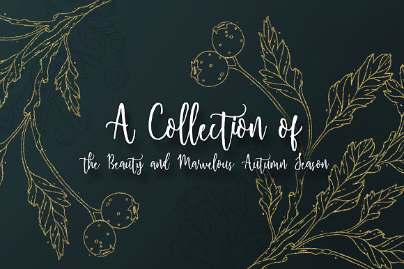 Golden Autumn Berries - Wedding set in Illustrations - product preview 1