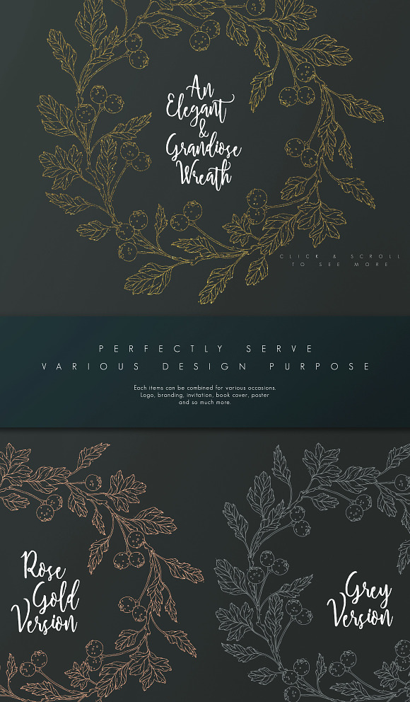 Golden Autumn Berries - Wedding set in Illustrations - product preview 8