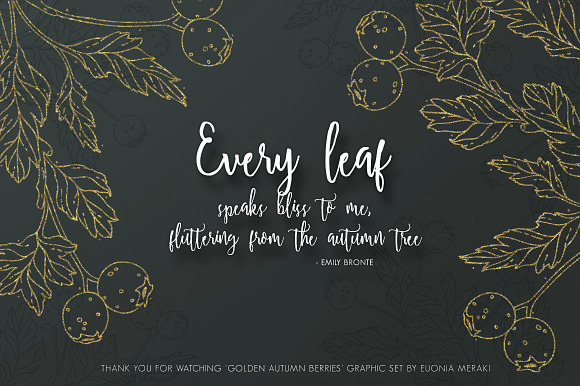 Golden Autumn Berries - Wedding set in Illustrations - product preview 14