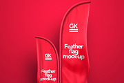 3D Feather Flags Mock-up