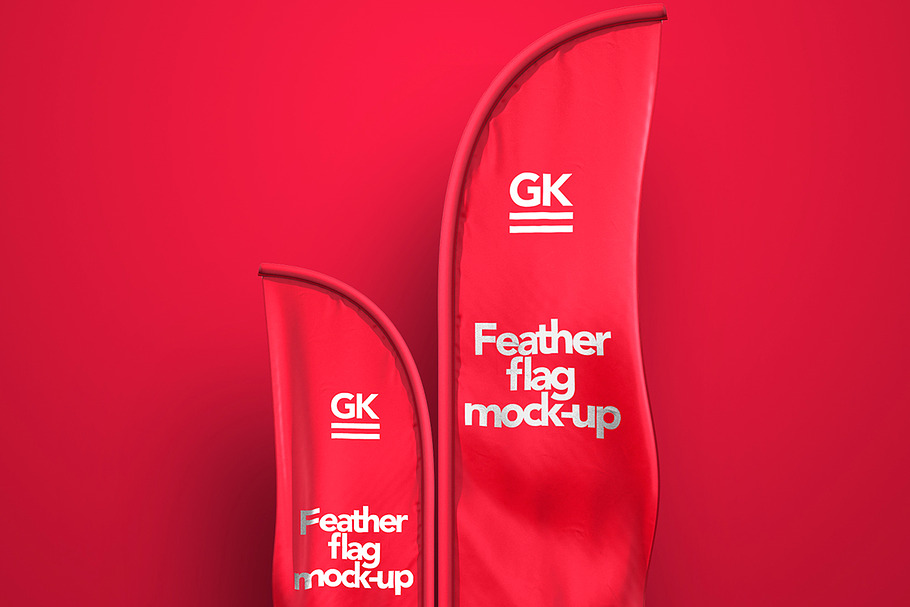 3D Feather Flags Mock-up in Product Mockups - product preview 8