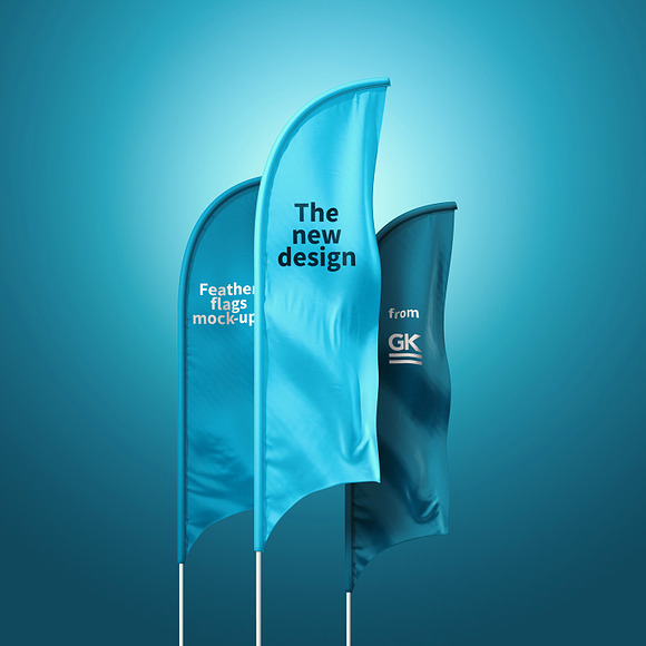 3D Feather Flags Mock-up in Product Mockups - product preview 3