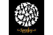 Halloween vector spooky party ghost poster