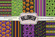 Halloween seamless pattern set