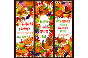 Thanksgiving banner set for autumn holiday design