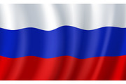 Russia 3D flag. Vector Russian national symbol