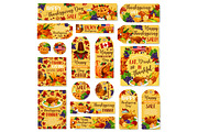 Thanksgiving day vector sale poster, banner, label