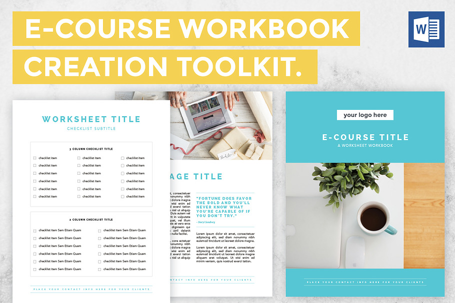 E-Course Worksheet Toolkit - Word in Templates - product preview 8