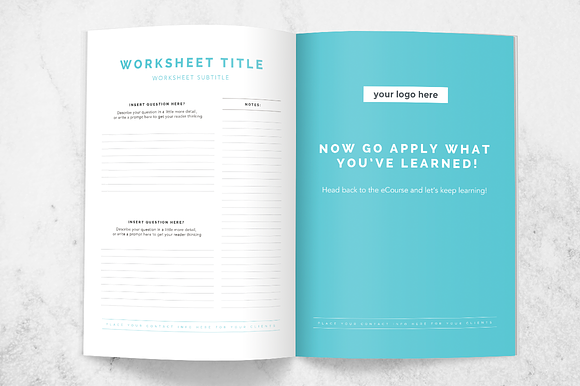 E-Course Worksheet Toolkit - Word in Templates - product preview 3