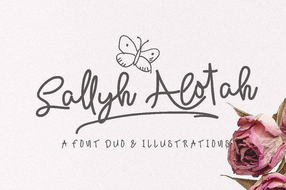 Sallyh Alotah & Illustrations in Script Fonts - product preview 8