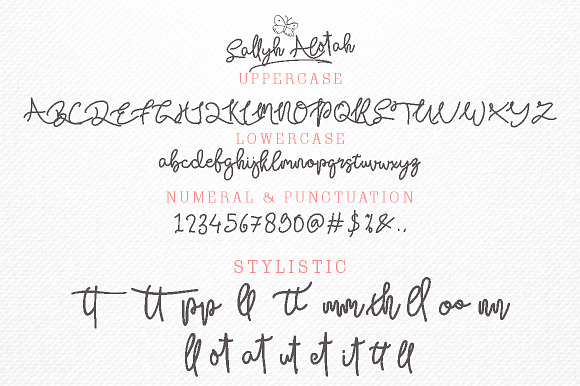 Sallyh Alotah & Illustrations in Script Fonts - product preview 6