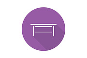 Wooden table flat design long shadow glyph icon