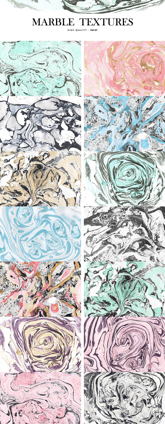 Marble and watercolor textures in Textures - product preview 1