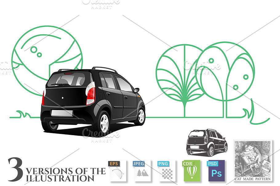 Small utilitie car in Illustrations - product preview 8