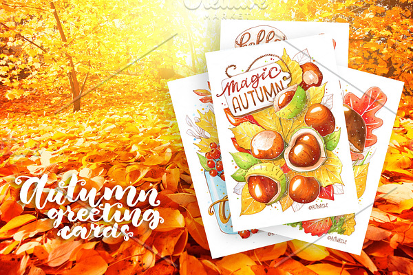 Set of autumn illustrations