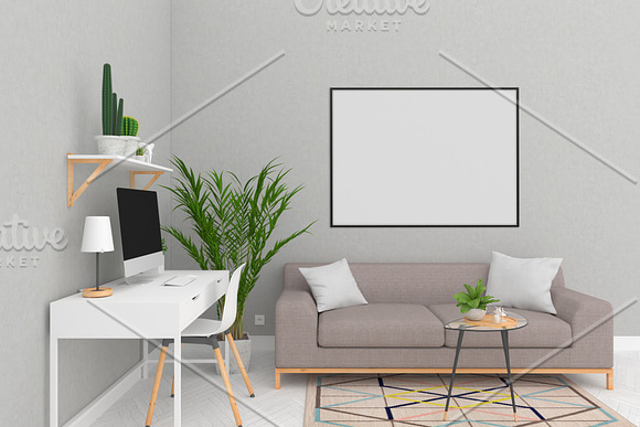 Blank wall mockup - wall art gallery in Print Mockups - product preview 1