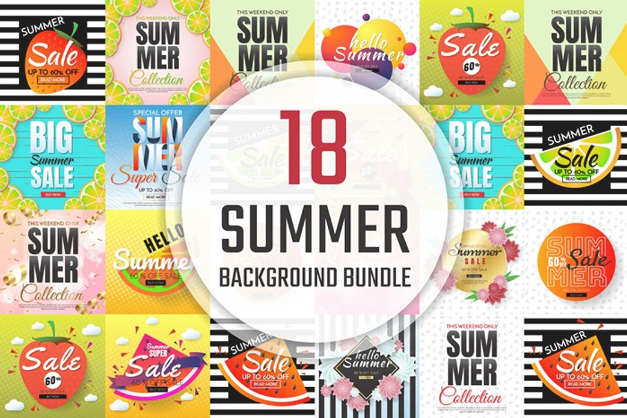 [94%OFF] 18 Summer Background in Illustrations - product preview 8