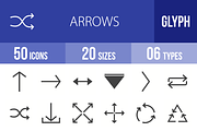 50 Arrows Glyph Icons