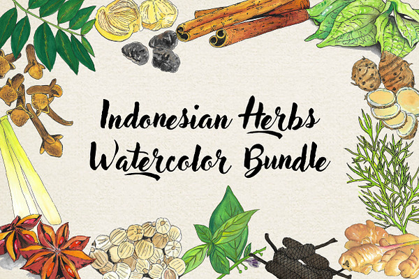 Indonesian Herbs Watercolor