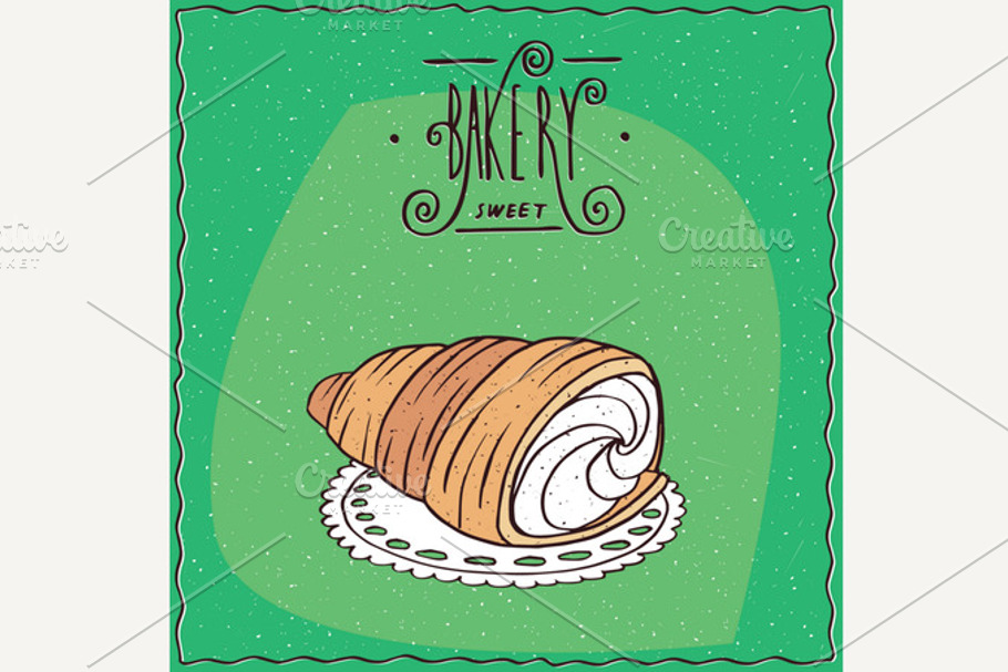 Bread roll known as torpedo dessert in Illustrations - product preview 8