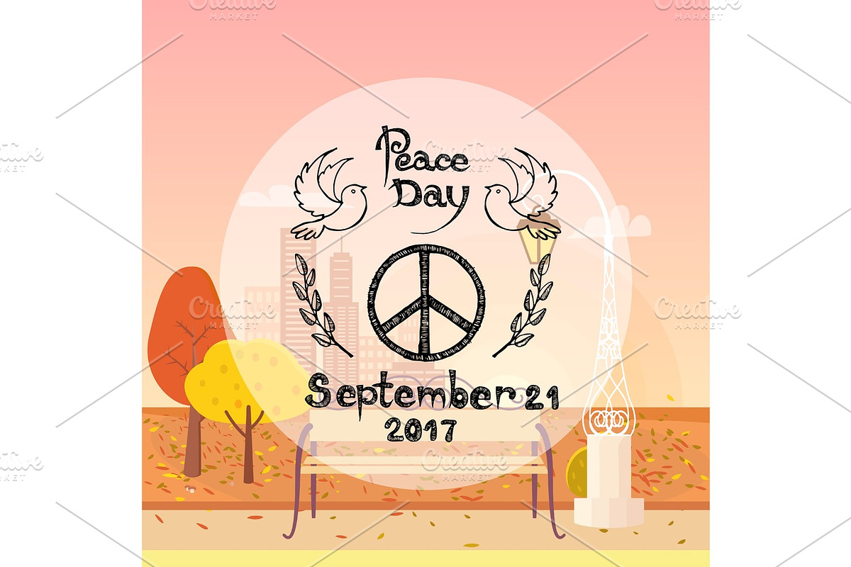 International Peace Day Poster Hippie Sign Autumn in Objects - product preview 8