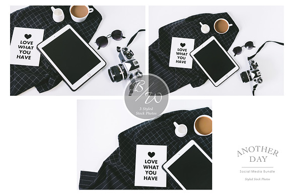 Black & White Styled Stock Photos in Mobile & Web Mockups - product preview 1