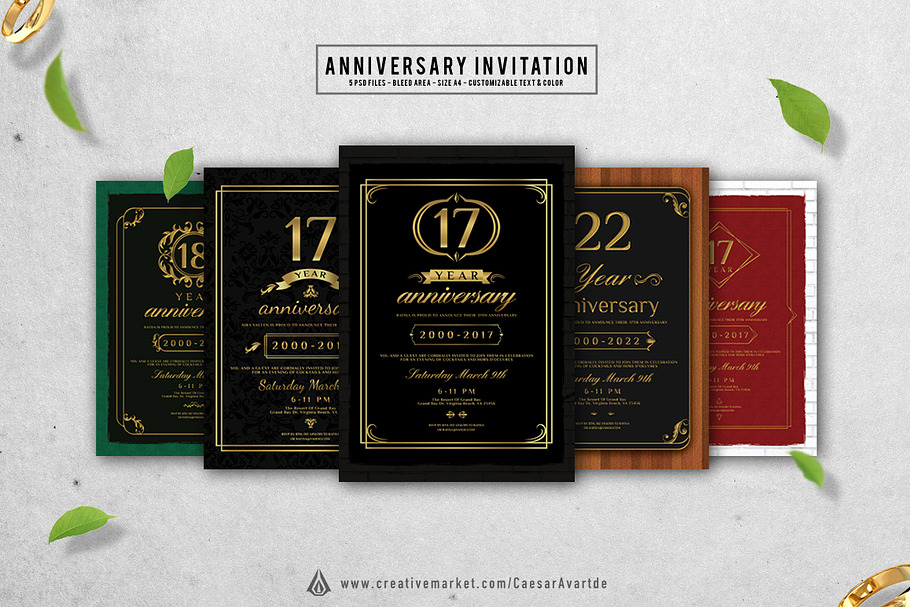 5 Anniversary Invitation in Postcard Templates - product preview 8