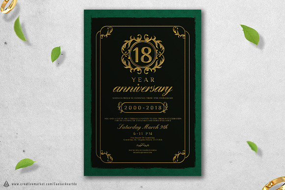 5 Anniversary Invitation in Postcard Templates - product preview 2