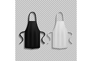 Black and White Apron on Vector Illustration.
