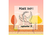 Dove of Peace With a Twig Vector Illustration