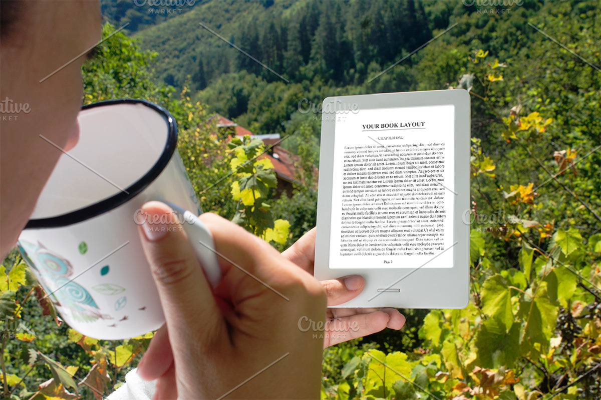 E-Book Reader, MockUp Outdoor in Product Mockups - product preview 8