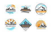 Mountains vector logo set