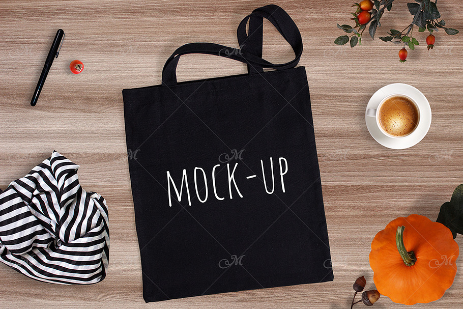 Black Tote Bag Mockup. PSD+JPEG in Product Mockups - product preview 8
