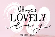 Oh Lovely Day Font Trio + Logos