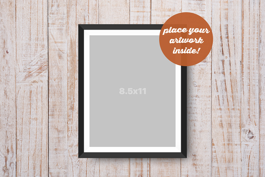 Hanging Frame Mockup on Wooden Wall