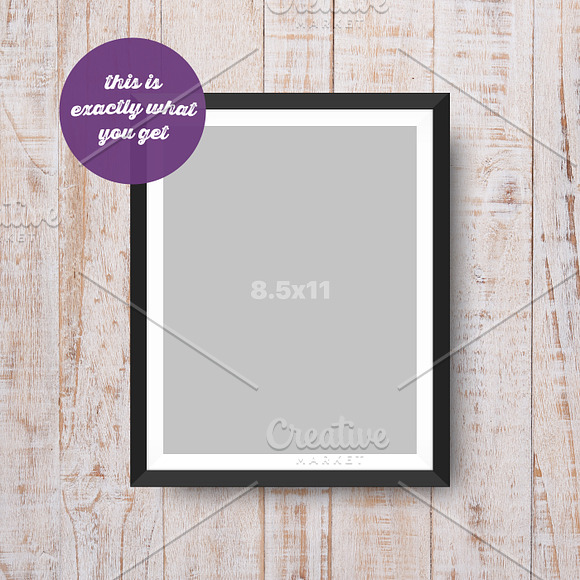 Hanging Frame Mockup on Wooden Wall in Print Mockups - product preview 1