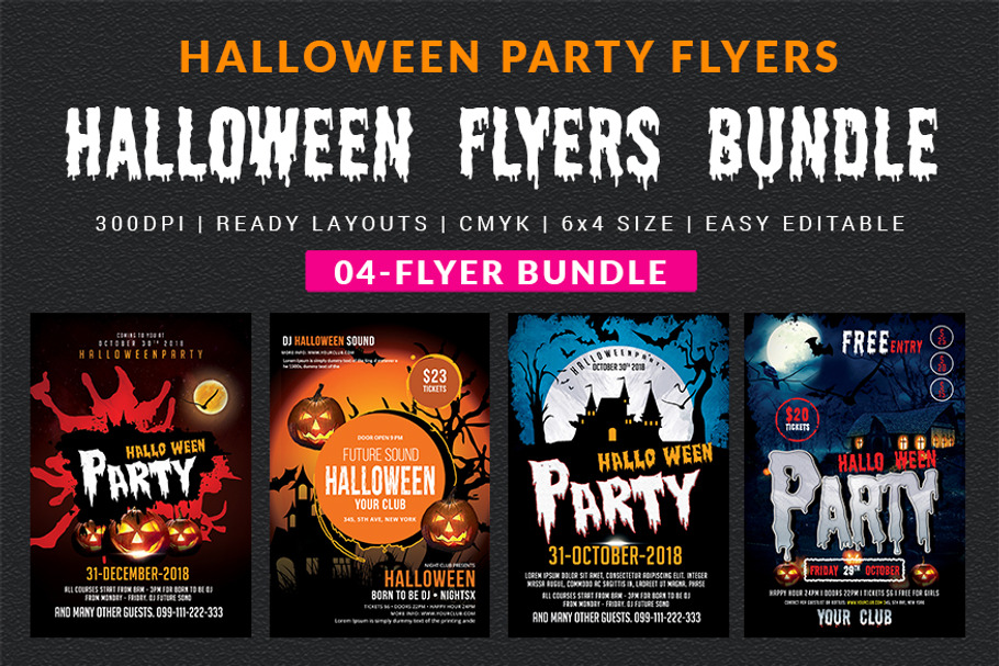 Halloween Party Flyers Bundle in Flyer Templates - product preview 8