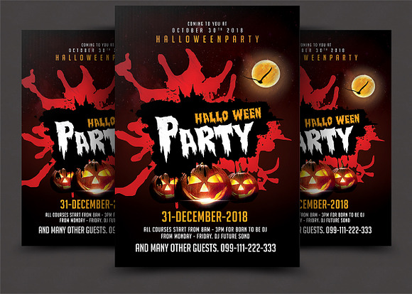 Halloween Party Flyers Bundle in Flyer Templates - product preview 1