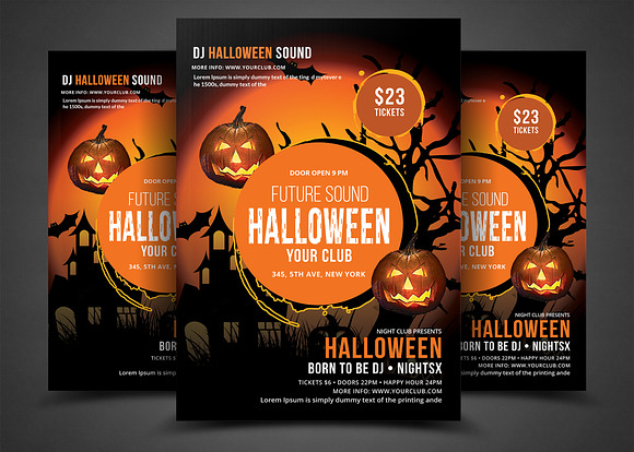 Halloween Party Flyers Bundle in Flyer Templates - product preview 3