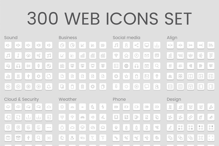 Illustration set of web icons