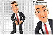 3D Businessman Sitting on a Chair