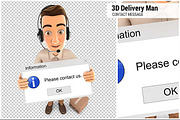 3D Delivery Man Contact Message