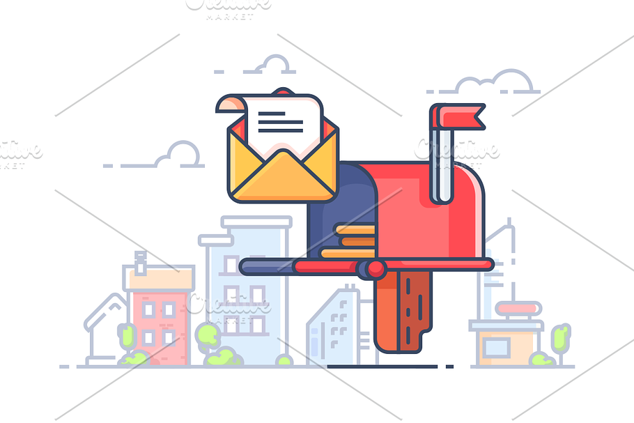 Mail box for letters in Illustrations - product preview 8